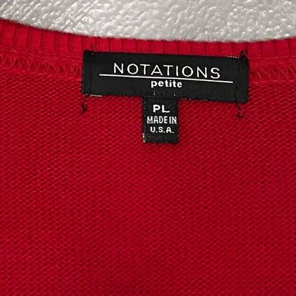 Notations Ruffled Shrug Petite Size Large Christmas Red Holiday Bolero Cardigan - Picture 5 of 10